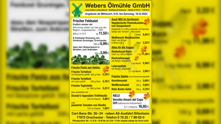 Aktuelles Angebot von Webers Ölmühle GmbH 