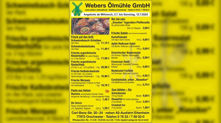 Aktuelles Angebot von Webers Ölmühle GmbH 