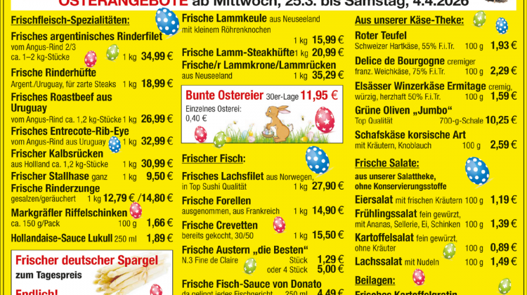Neue Wochenangebote bei Webers &Ouml;lm&uuml;hle &ndash; g&uuml;ltig ab 25.03 bis 04.04.2026